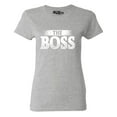 thumbnail image 1 of Shop4Ever Women's The Boss Graphic T-Shirt Medium Sports Grey, 1 of 5