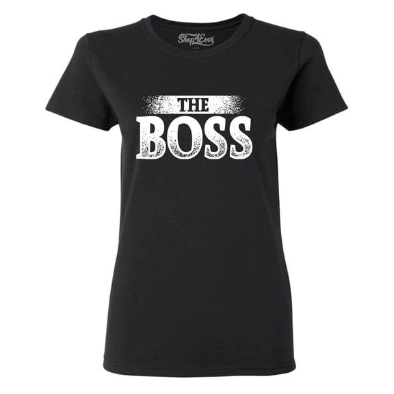 Shop4Ever Women's The Boss Graphic T-Shirt Small Black