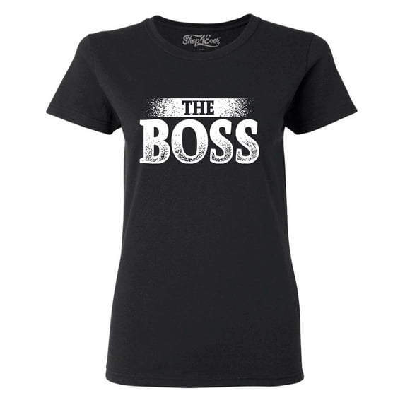 Shop4Ever Women's The Boss Graphic T-Shirt Small Black
