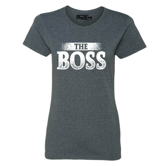 Shop4Ever Women's The Boss Graphic T-Shirt X-Large Dark Heather