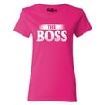 thumbnail image 1 of Shop4Ever Women's The Boss Graphic T-Shirt X-Large Heliconia Pink, 1 of 5