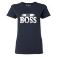 thumbnail image 1 of Shop4Ever Women's The Boss Graphic T-Shirt X-Large Navy, 1 of 5