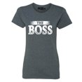 thumbnail image 1 of Shop4Ever Women's The Boss Graphic T-Shirt XX-Large Dark Heather, 1 of 5
