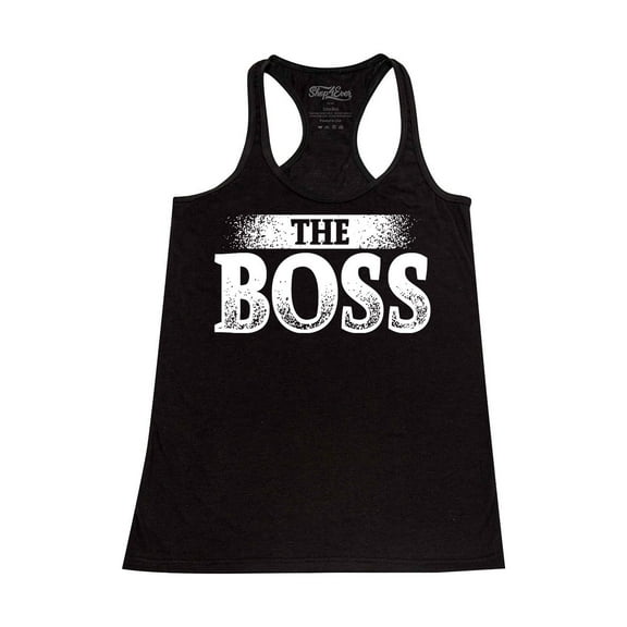 Shop4Ever Women's The Boss Racerback Tank Top Small Black
