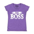 thumbnail image 1 of Shop4Ever Women's The Boss Slim Fit V-Neck T-Shirt Small Heather Purple, 1 of 5