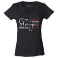 thumbnail image 1 of Shop4Ever Women's The Comeback is Always Stronger Than The Setback Slim Fit V-Neck T-Shirt X-Small Black, 1 of 5