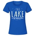 thumbnail image 1 of Shop4Ever Women's The Lake is My Happy Place Graphic T-Shirt Medium Royal Blue, 1 of 5
