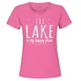 thumbnail image 1 of Shop4Ever Women's The Lake is My Happy Place Graphic T-Shirt Small Azalea Pink, 1 of 5