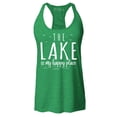 thumbnail image 1 of Shop4Ever Women's The Lake is My Happy Place Racerback Tank Top Large Kelly Green, 1 of 5
