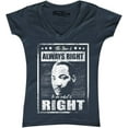 thumbnail image 1 of Shop4Ever Women's The Time is Always Right to Do What is Right MLK Slim Fit V-Neck T-Shirt Medium Charcoal, 1 of 5