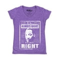 thumbnail image 1 of Shop4Ever Women's The Time is Always Right to Do What is Right MLK Slim Fit V-Neck T-Shirt XX-Large Heather Purple, 1 of 5
