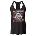 thumbnail image 1 of Shop4Ever Women's They Hate Us Cuz They Ain't Us American Flag Racerback Tank Top Small Black, 1 of 5