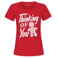 thumbnail image 1 of Shop4Ever Women's Thinking of You Voodoo Doll Halloween Graphic T-Shirt Medium Red, 1 of 5