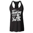 thumbnail image 1 of Shop4Ever Women's Thinking of You Voodoo Doll Halloween Racerback Tank Top Small Black, 1 of 5