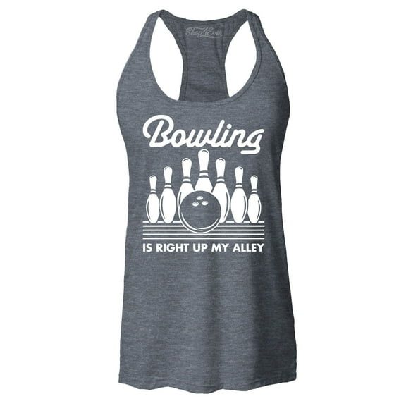 Shop4Ever Women's  This is My Spare Shirt Funny Bowling Racerback Tank Top X-Large Charcoal