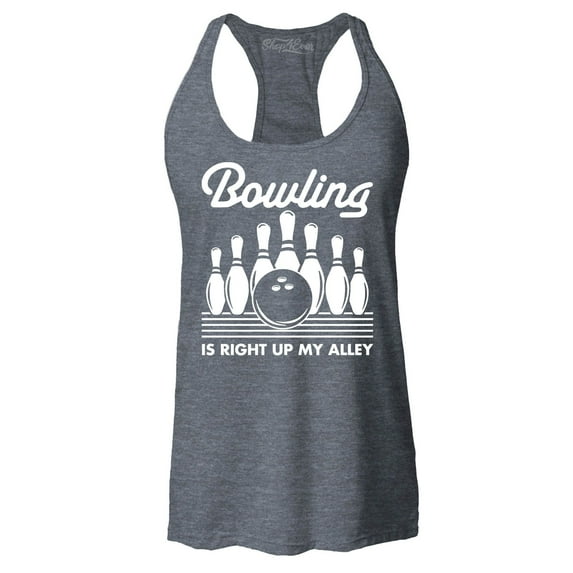 Shop4Ever Women's This is My Spare Shirt Funny Bowling Racerback Tank Top X-Large Charcoal