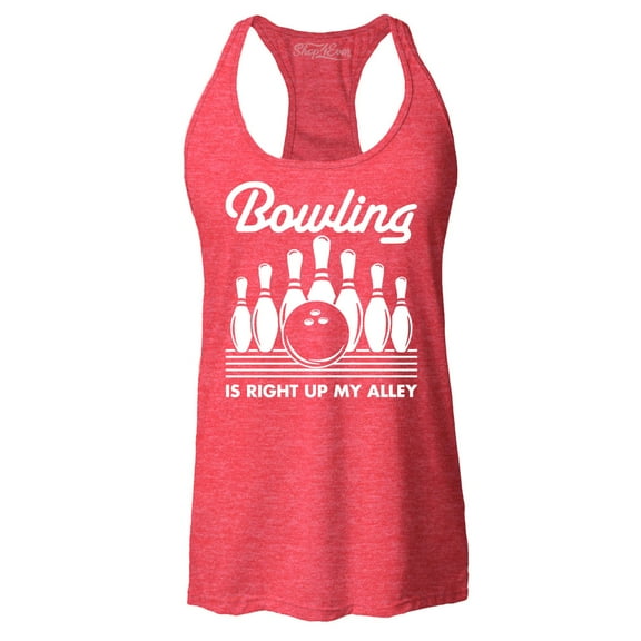 Shop4Ever Women's  This is My Spare Shirt Funny Bowling Racerback Tank Top X-Large Red
