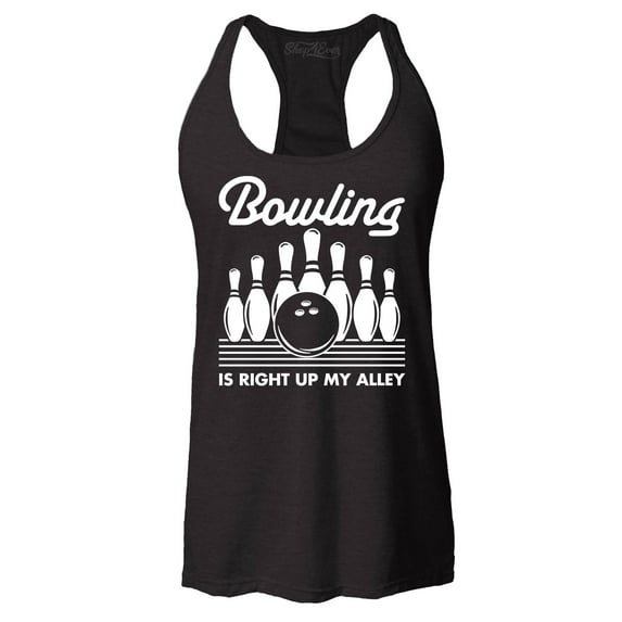 Shop4Ever Women's This is My Spare Shirt Funny Bowling Racerback Tank Top X-Small Black