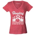 thumbnail image 1 of Shop4Ever Women's  This is My Spare Shirt Funny Bowling Slim Fit V-Neck T-Shirt X-Large Heather Red, 1 of 5
