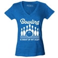 thumbnail image 1 of Shop4Ever Women's  This is My Spare Shirt Funny Bowling Slim Fit V-Neck T-Shirt X-Small Heather Royal Blue, 1 of 5