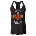 thumbnail image 1 of Shop4Ever Women's Time to Get Basted Thanksgiving Turkey Racerback Tank Top Large Black, 1 of 5