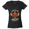 thumbnail image 1 of Shop4Ever Women's Time to Get Basted Thanksgiving Turkey Slim Fit V-Neck T-Shirt X-Large Black, 1 of 5