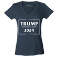 thumbnail image 1 of Shop4Ever Women's Trump Keep America Great 2024 Slim Fit V-Neck T-Shirt Small Charcoal, 1 of 5