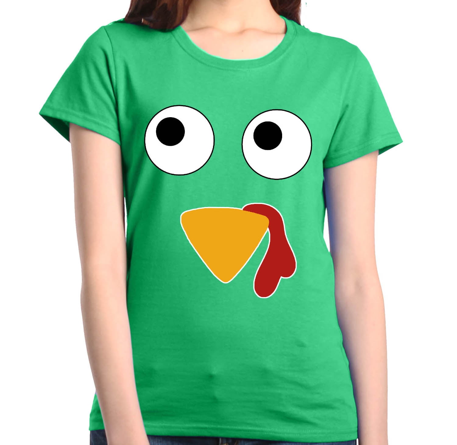 Shop4Ever Women's Turkey Face Thanksgiving Graphic T-Shirt XXX-Large Irish  Green - Walmart.com