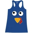 thumbnail image 1 of Shop4Ever Women's Turkey Face Thanksgiving Racerback Tank Top Medium Royal Blue, 1 of 5