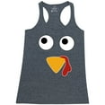 thumbnail image 1 of Shop4Ever Women's Turkey Face Thanksgiving Racerback Tank Top X-Large Charcoal, 1 of 5