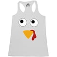 thumbnail image 1 of Shop4Ever Women's Turkey Face Thanksgiving Racerback Tank Top X-Large White, 1 of 5