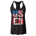 thumbnail image 1 of Shop4Ever Women's US EH American Canadian Flag Humor Racerback Tank Top X-Small Black, 1 of 5