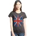 thumbnail image 1 of Shop4Ever Women's Union Jack British Flag UK Graphic T-Shirt X-Large Charcoal, 1 of 5