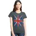 thumbnail image 1 of Shop4Ever Women's Union Jack British Flag UK Graphic T-Shirt X-Large Dark Heather, 1 of 5