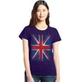 thumbnail image 1 of Shop4Ever Women's Union Jack British Flag UK Graphic T-Shirt XXX-Large Purple, 1 of 5