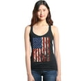 thumbnail image 1 of Shop4Ever Women's United States of America Flag USA 4th of July Racerback Tank Top Medium Black, 1 of 5