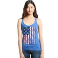 thumbnail image 1 of Shop4Ever Women's United States of America Flag USA 4th of July Racerback Tank Top X-Small Royal Blue, 1 of 5