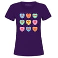 thumbnail image 1 of Shop4Ever Women's Valentine's Day Candy Hearts Conversation Heart Graphic T-Shirt X-Large Purple, 1 of 5