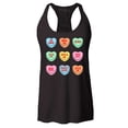 thumbnail image 1 of Shop4Ever Women's Valentine's Day Candy Hearts Conversation Heart Racerback Tank Top Medium Black, 1 of 5