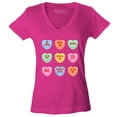 thumbnail image 1 of Shop4Ever Women's Valentine's Day Candy Hearts Conversation Heart Slim Fit V-Neck T-Shirt X-Large Pink, 1 of 5
