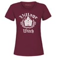 thumbnail image 1 of Shop4Ever Women's Village Witch Spooky Halloween Witches Graphic T-Shirt XXX-Large Maroon, 1 of 5