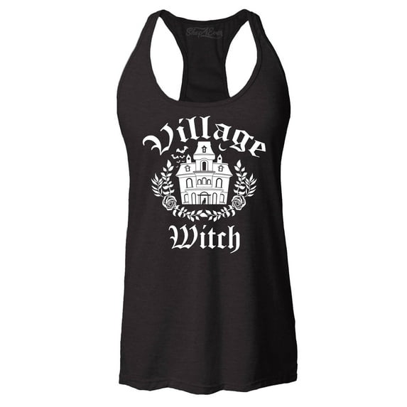 Shop4Ever Women's Village Witch Spooky Halloween Witches Racerback Tank Top XX-Large Black