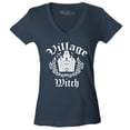 thumbnail image 1 of Shop4Ever Women's Village Witch Spooky Halloween Witches Slim Fit V-Neck T-Shirt X-Small Charcoal, 1 of 5