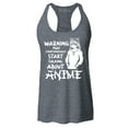 thumbnail image 1 of Shop4Ever Women's Warning May Start Spontaneously Talking About Anime Racerback Tank Top Medium Charcoal, 1 of 5