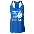 thumbnail image 1 of Shop4Ever Women's Warning May Start Spontaneously Talking About Anime Racerback Tank Top Medium Royal Blue, 1 of 5
