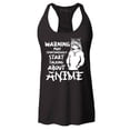 thumbnail image 1 of Shop4Ever Women's Warning May Start Spontaneously Talking About Anime Racerback Tank Top XX-Large Black, 1 of 5