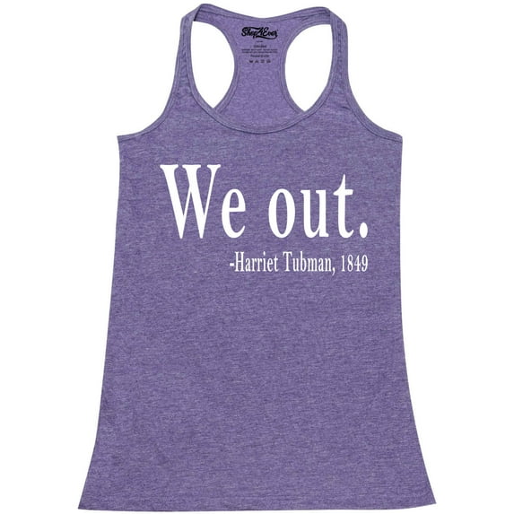 Shop4Ever Women's We Out. Harriet Tubman, 1849 Racerback Tank Top Medium Purple