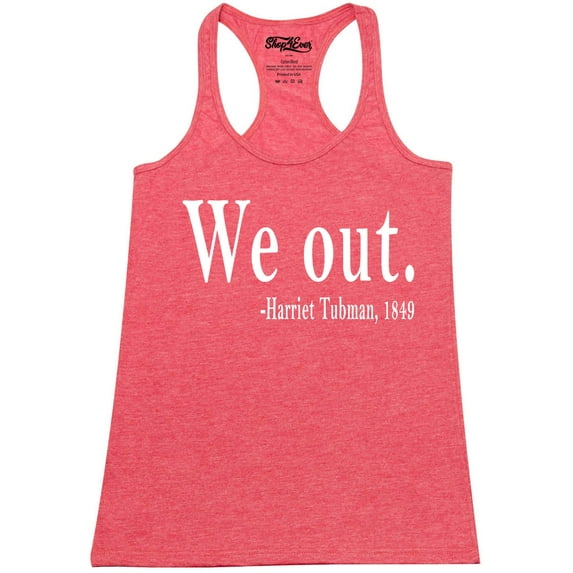 Shop4Ever Women's We Out. Harriet Tubman, 1849 Racerback Tank Top X-Large Red
