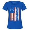 thumbnail image 1 of Shop4Ever Women's We The People American Flag Graphic T-Shirt Small Royal Blue, 1 of 5