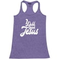 thumbnail image 1 of Shop4Ever Women's Y'all Need Jesus Racerback Tank Top X-Large Purple, 1 of 5